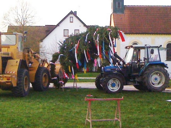 30.04.2010: Arlesberg stellt einen Maibaum